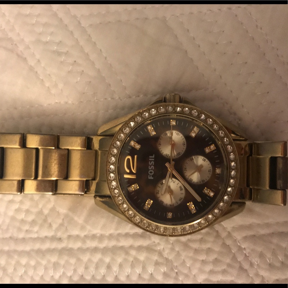 Fossil gold watch